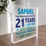 PERSONALISED 21st Birthday Gifts For Him Son Grandson Brother