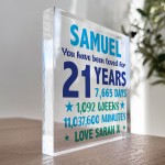 PERSONALISED 21st Birthday Gifts For Him Son Grandson Brother