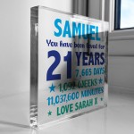 PERSONALISED 21st Birthday Gifts For Him Son Grandson Brother