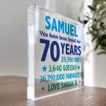 PERSONALISED 70th Birthday Gifts For Him Grandad Dad Uncle