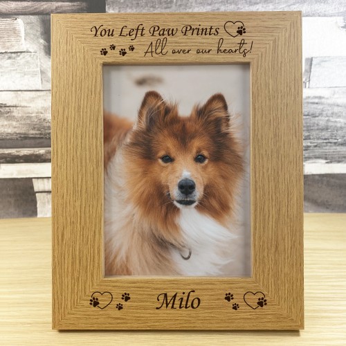 Pet Memorial 5x7 Oak Photo Frame Dog Memorial Gifts Sympathy