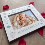 Personalised Newborn Baby 7x5 White Photo Frame Birth Details