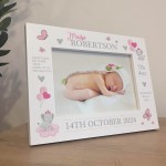 Beautiful Photo Frame Of Baby Girl Personalised Birth Details