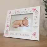 Beautiful Photo Frame Of Baby Girl Personalised Birth Details