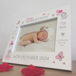 Beautiful Photo Frame Of Baby Girl Personalised Birth Details