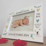 Baby Boy Picture Frame Personalised With Birth Details New Baby