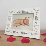 Baby Boy Picture Frame Personalised With Birth Details New Baby