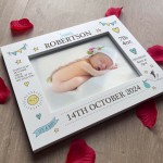 Baby Boy Picture Frame Personalised With Birth Details New Baby