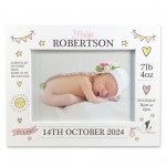 Baby Girl Picture Frame Personalised With Birth Details New Baby