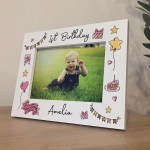 1st Birthday White 7x5 Wooden Frame Gift For Baby Girl