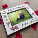 1st Birthday White 7x5 Wooden Frame Gift For Baby Girl