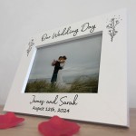 Personalised Wedding Day 7x5 White Photo Frame Gift Keepsake