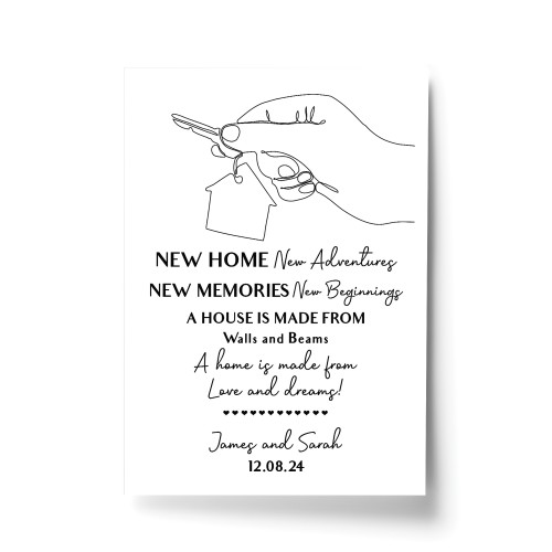 Personalised New Home New Adventures Memories A4 Print