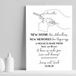 Personalised New Home New Adventures Memories A4 Print