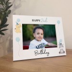 2nd Birthday Gifts For Son Boys, White Wooden 7x5 Picture Frame