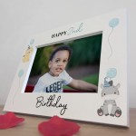 2nd Birthday Gifts For Son Boys, White Wooden 7x5 Picture Frame