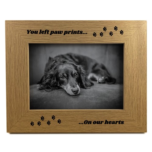 Dog Memorial Frame You Left Paw Prints On Our Hearts Dog Gift