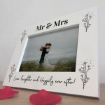 Mr and Mrs 7x5 White Wood Photo Frame Gift For Husband and Wife