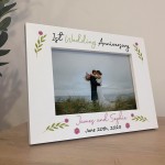 1st Anniversary Wedding Gifts Personalised 7x5 White Frame 