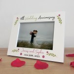 4th Anniversary Wedding Gifts Personalised 7x5 White Frame 