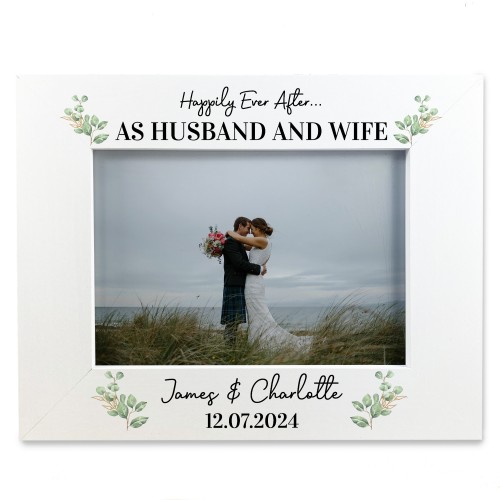 Personalised Wedding Gifts For Husband and Wife 7x5 White Frame