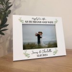 Personalised Wedding Gifts For Husband and Wife 7x5 White Frame