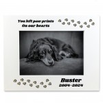 Personalised Dog Memorial Photo Frame Left Paw Prints