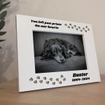 Personalised Dog Memorial Photo Frame Left Paw Prints