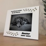 Personalised Dog Memorial Photo Frame Left Paw Prints