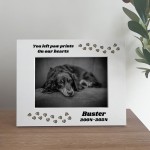 Personalised Dog Memorial Photo Frame Left Paw Prints