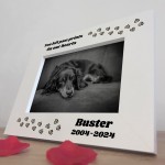 Personalised Dog Memorial Photo Frame Left Paw Prints