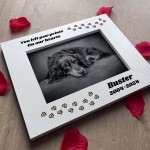 Personalised Dog Memorial Photo Frame Left Paw Prints