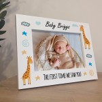 Newborn Personalised Baby Photo Frame 7x5 White Wood Frame