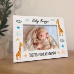 Newborn Personalised Baby Photo Frame 7x5 White Wood Frame