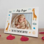 Newborn Personalised Baby Photo Frame 7x5 White Wood Frame