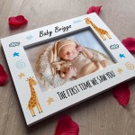 Newborn Personalised Baby Photo Frame 7x5 White Wood Frame