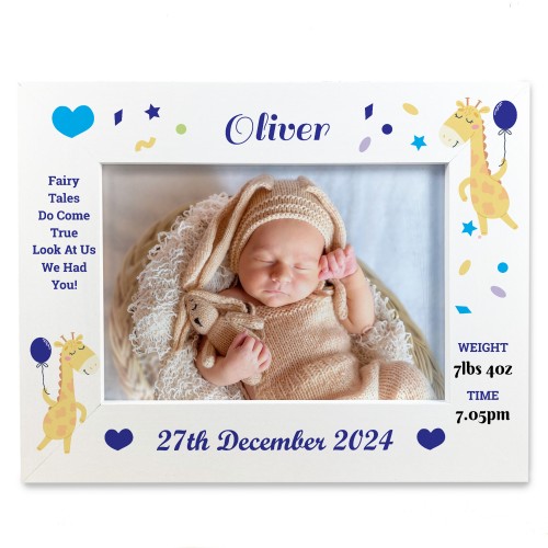 Newborn Baby Boy Keepsake Gifts Personalised Birth Details Frame