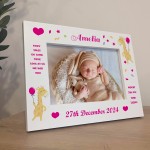 Baby Gift Photo Frame PERSONALISED White 7x5 Picture Frame