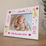 Baby Gift Photo Frame PERSONALISED White 7x5 Picture Frame