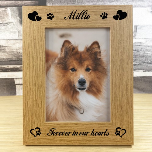 Beautiful Forever In Our Hearts Dog Memorial Photo Frame Pet