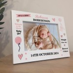 Personalised Baby Girl Birth Details 7x5 Frame Newborn Baby