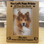 Personalised Pet Memorial Frame Paw Prints All Over Our Hearts