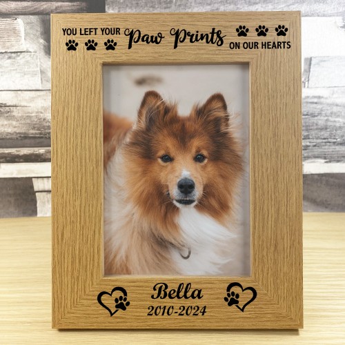 PERSONALISED Dog Wooden Photo Frame Dog Puppy Handmade 7x5