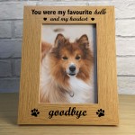 Hardest Goodbye Dog Wood Photo Frame Dog Puppy Handmade 7x5