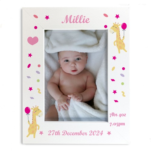 Personalised Photo Frame Of Baby With Birth Details 7x5 Frame