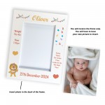 Personalised Photo Frame For Baby Boy Girl Birth Details