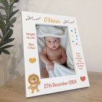 Personalised Photo Frame For Baby Boy Girl Birth Details