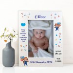 Beautiful Baby Boy Picture Frame With Birth Details Personalised