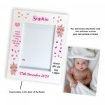 Beautiful Baby Girl Picture Frame Birth Details Personalised