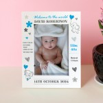 Welcome To The World Baby Boy Personalised Baby Photo Frame